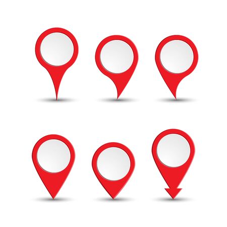 Set of point or object pointer icons on a map or diagramのイラスト素材