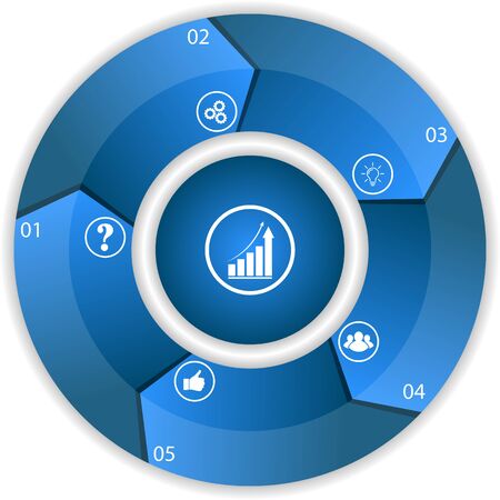 Infographic template for use in illustrating a workflow, diagram, business process parameters, strategies and planning.のイラスト素材