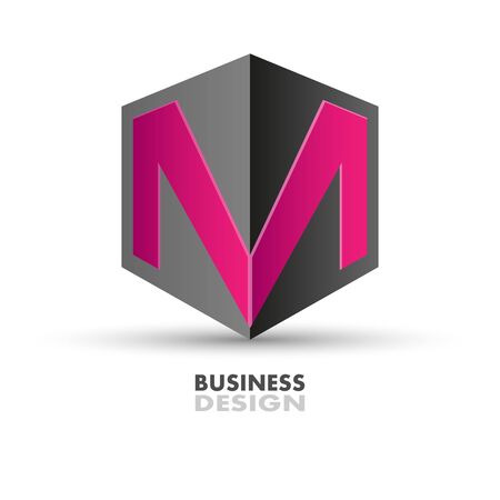 letter M on the polyhedron. Business design for company logo. The letter M on the polyhedronのイラスト素材