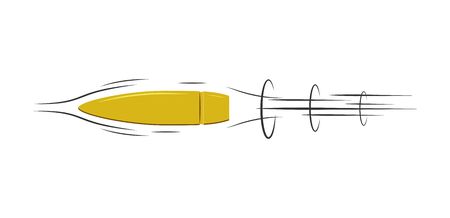 Shot from a firearm. Flying bullets at high speed.のイラスト素材