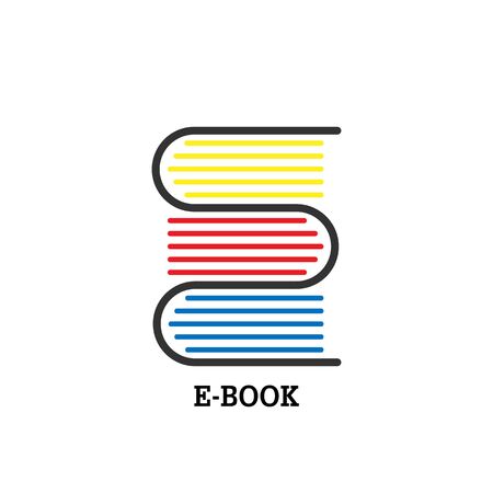 icon or logo to designate a bookstore, site or app, education, or community of book loversのイラスト素材