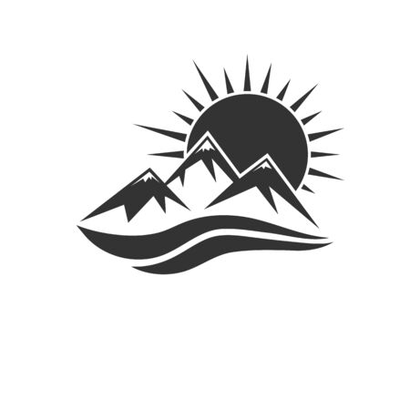 icon of the mountains. Simple flat designのイラスト素材