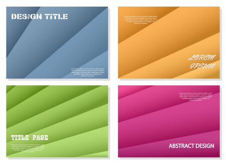 Set of colored abstract backgrounds for decorating books, brochures and booklets. Format A 4.のイラスト素材