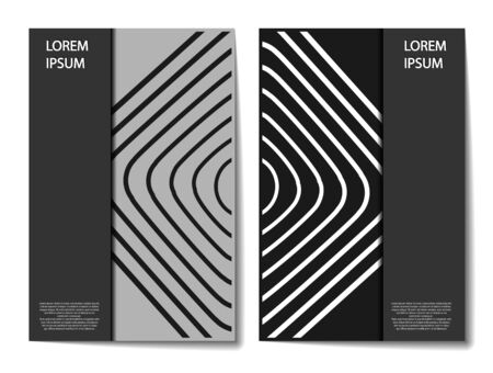 Set of editable cover layouts with abstract geometric pattern for brochure, magazine, flyer, booklet, annual report. Abstract background.のイラスト素材