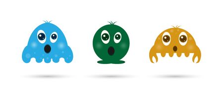 Set of children's cartoon characters. Flat design.のイラスト素材