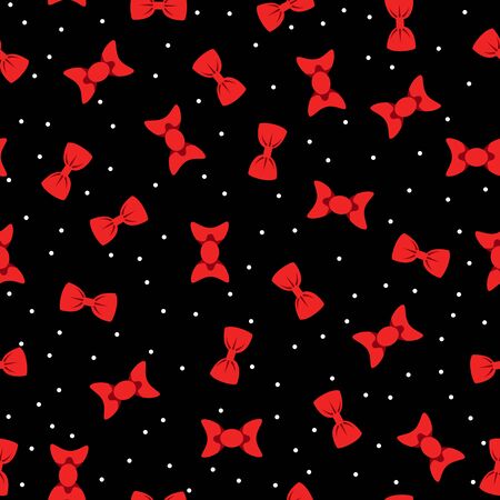 Color Seamless pattern with red bows. Editable background. Pattern for fabric, wrapping paper, texture, Wallpaper and printing.のイラスト素材