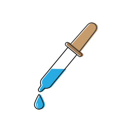 Medical pipette icon. Flat style isolated on white background.のイラスト素材