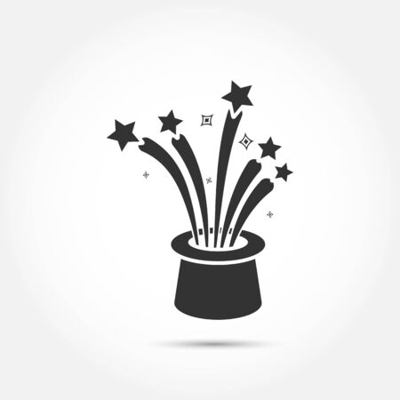 magic cylinder performs a miracle or magic. Magic cylinder icon. Flat style.のイラスト素材