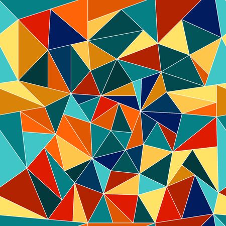 Seamless abstract polygonal color pattern. A pattern of chaotic colored triangles.. Modern casual...