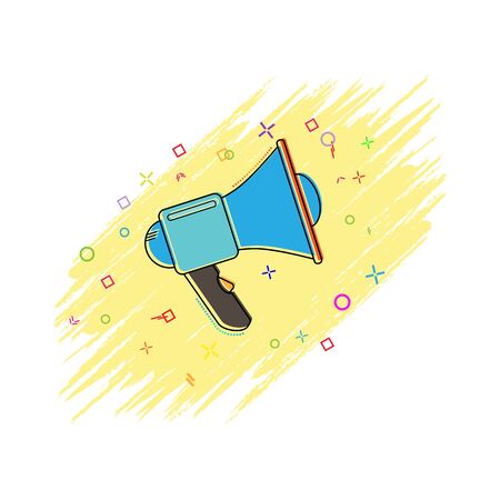 Megaphone icon. Comic book style icon with splash effect. flat style. Isolated on white background.
のイラスト素材
