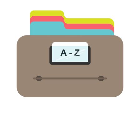 Color card file icon. A drawer with folders for documents. vector silhouette in flat style isolated on white background. Simple design
のイラスト素材