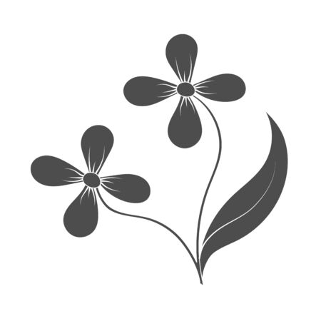 Vector drawing of a flower in Doodle style for postcards, posters, stickers, and seasonal design. Isolated on a white background. Filled silhouette
のイラスト素材