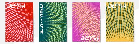 Geometric cover design templates A-4 format. Editable set of layouts for covers of books, magazines, notebooks, albums, booklets. Flat design, modern colors.のイラスト素材