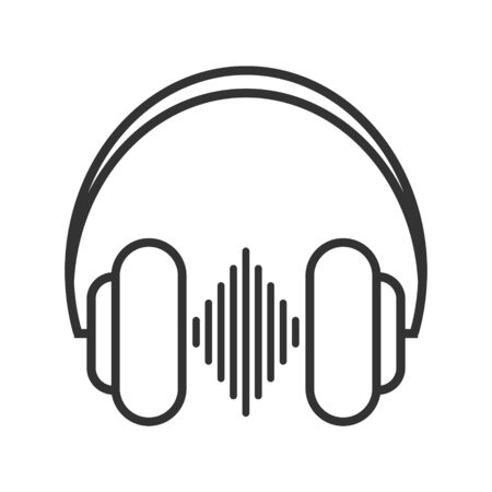 Vector icon, headphones and frequency spectrum. Stock illustration for websites, applications.のイラスト素材