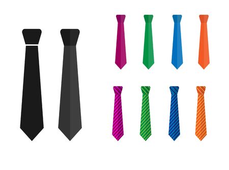 Tie icon. Set of vector stock color illustrations, flat simple design.
のイラスト素材