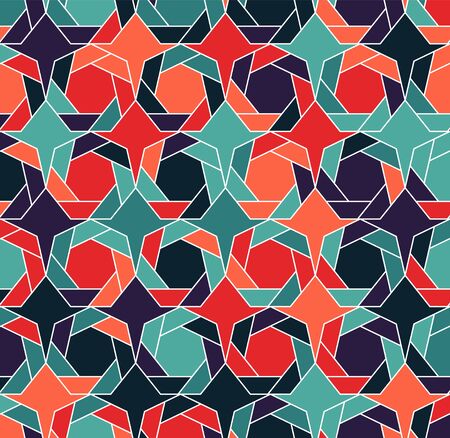 Seamless geometric vector pattern, modern colors, geometric shapes. Stock vector panel.のイラスト素材
