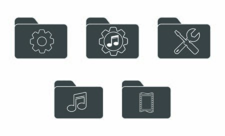 Vector set of folders for websites and apps. Stock illustration isolated on a white background. Simple design
のイラスト素材