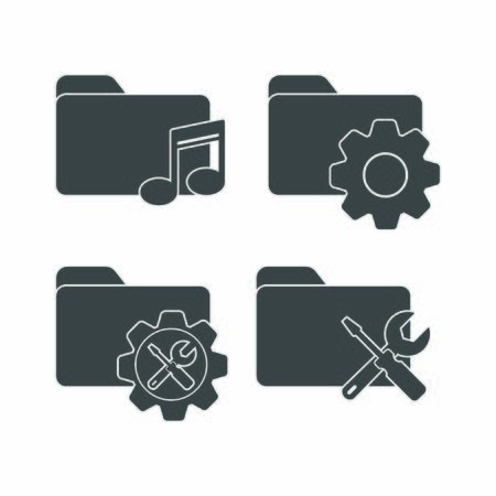 Vector set of folders for websites and apps. Stock illustration isolated on a white background. Simple design

のイラスト素材