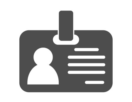 simple vector icon of a badge or ID card. Simple stock design isolated on a white background for websites and appsのイラスト素材