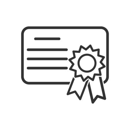 simple icon of a diploma or certificate. Simple stock design isolated on a white background for websites and apps, empty outline.
のイラスト素材