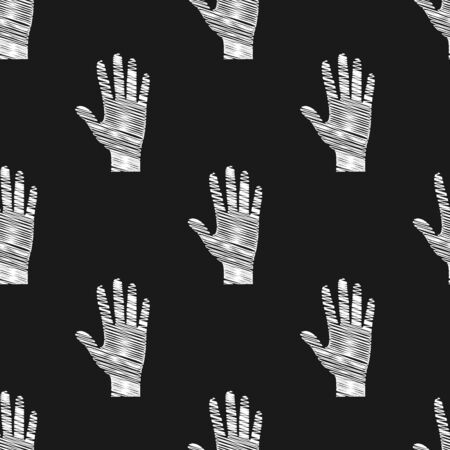 Vector seamless pattern, palm of the hand. Stock illustration for backgrounds, textiles and packaging. Doodle styleのイラスト素材