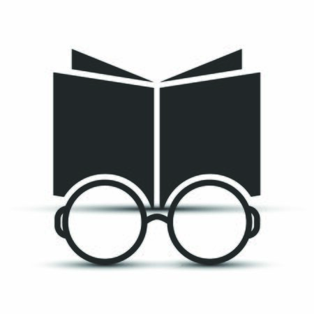 Vector icon for books and glasses. Stock illustration isolated on a white background. Simple design.
のイラスト素材
