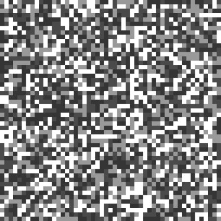 Vector seamless pattern, imitation of QR code, for background, banner, screen saver, design. Vector illustration isolated on a white background for texture, textiles or packaging.のイラスト素材