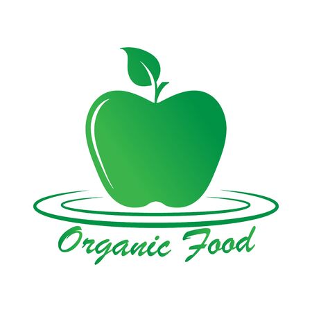 simple vector illustration of an Apple for   label, or sticker. Vector illustration isolated on white background, flat styleのイラスト素材