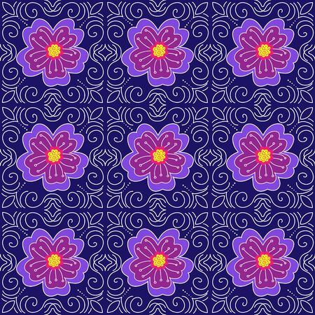 Floral seamless colorful pattern for texture, textiles, packaging and decoration.のイラスト素材