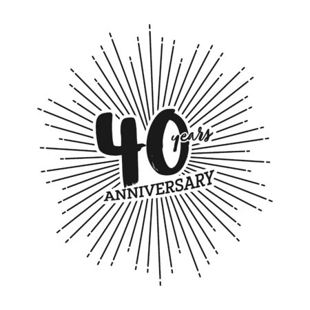 Congratulations on the fortieth anniversary. Editable vector illustration. Number 40 on the...
