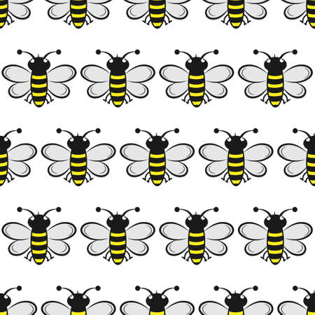 Seamless bee pattern for textiles, packaging, texture and simple backgroundsのイラスト素材