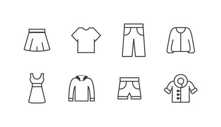 set of clothing icons for websites and apps. An empty polygon isolated on a white backgroundのイラスト素材