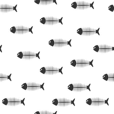 Creative seamless pattern of skeleton fish. Vector solid color pattern for textiles, packaging and simple backgroundのイラスト素材