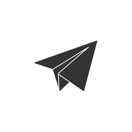 Paper airplane. Simple vector icon isolated on a white background for websites and apps, logo, label or stickerのイラスト素材