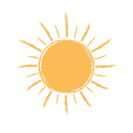 sun. Vector illustration for weather, nature, or children's theme design isolated on a white backgroundのイラスト素材