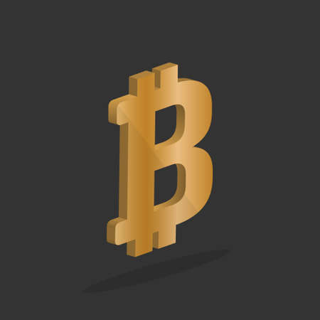 Letter B, Bitcoin symbol, digital currency symbol 3D vector illustrationのイラスト素材