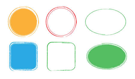 set of frames of different shapes and colors. a solution for design and creativity. Isolated on a white backgroundのイラスト素材