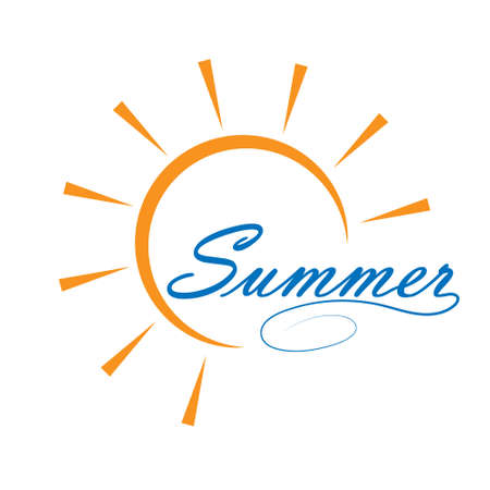 sun. Template for a logo, sticker, or emblem isolated on a white backgroundのイラスト素材