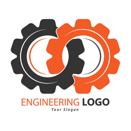 Gear. template for a logo, label or emblem isolated on a white backgroundのイラスト素材