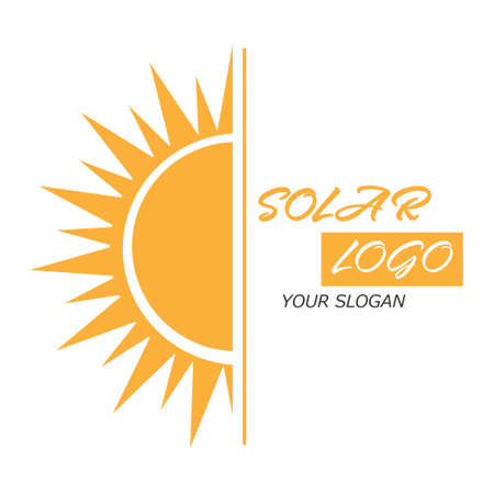 Solar logo. Vector illustration for a logo, template, or label isolated on a white backgroundのイラスト素材