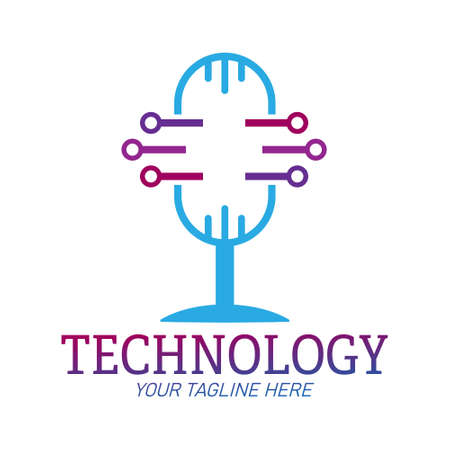 Icon or logo of an audio podcast. Vector illustration for a logo, sticker, or emblem isolated on a white backgroundのイラスト素材