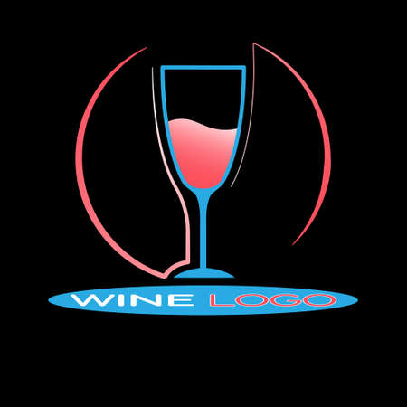 logo of the wine. Color vector illustration for logo, sticker or emblemのイラスト素材