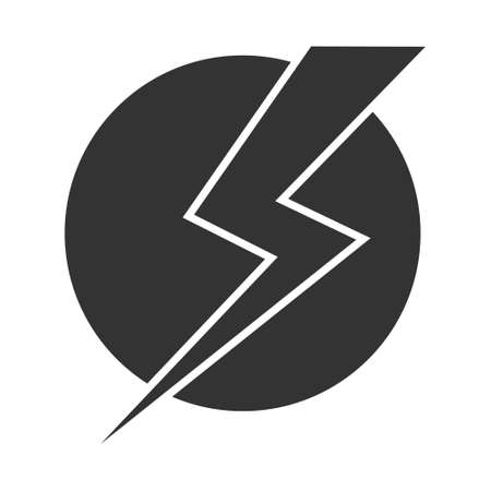 Lightning breaks the circle. Simple vector illustration, flat designのイラスト素材