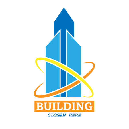 Real estate logo. Template for the company logo, modern design, isolated on a white backgroundのイラスト素材