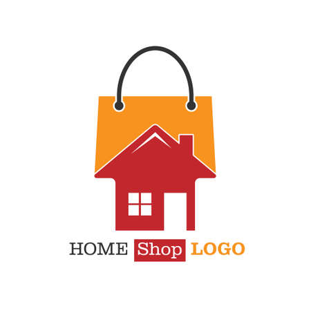 Home shop logo. Vector illustration for a logo, brand, sticker, or logo isolated on a white backgroundのイラスト素材