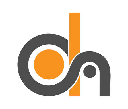 Stylized lowercase letters H and O are linked by a single lineのイラスト素材