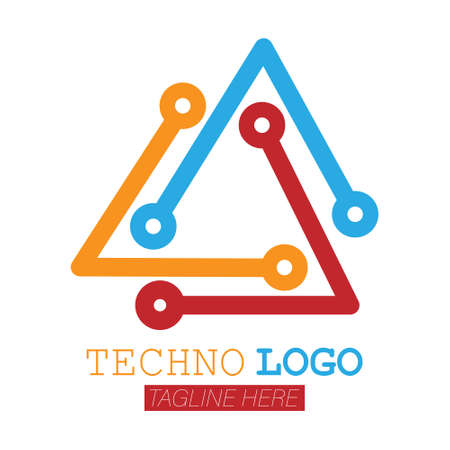 Techno logo. High-tech and innovative business. Simple vector illustration isolated on a white backgroundのイラスト素材