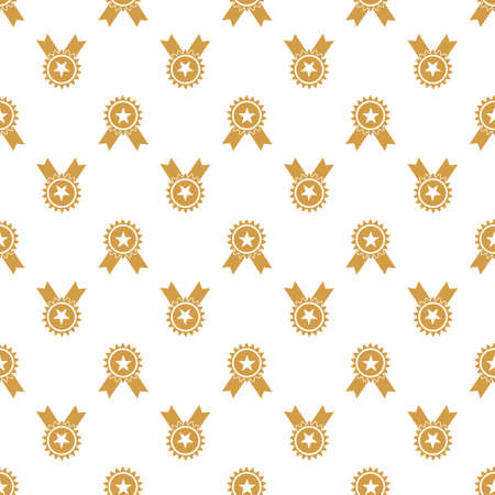Seamless pattern with gold, silver and bronze medal for simple backgrounds, textures and packaging. Vector illustration.のイラスト素材