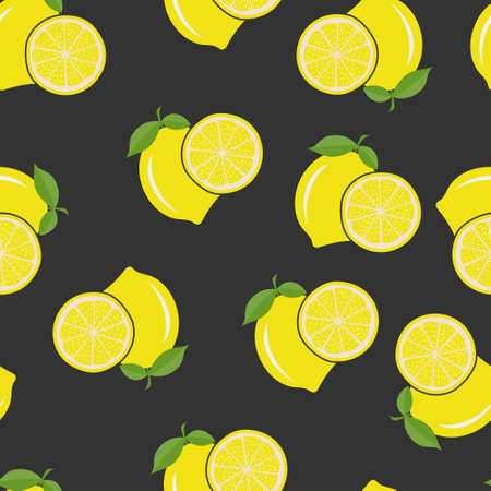 Lemon seamless abstract pattern for simple backgrounds, textures, and packaging. Vector illustration.のイラスト素材
