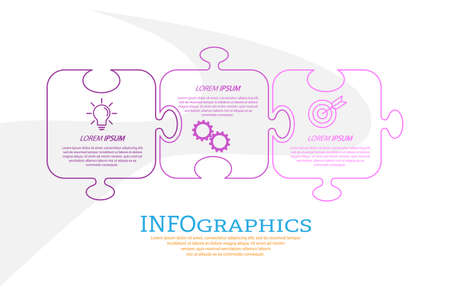 Infographics with pictograms. Template of 3 stages of business, training, marketing or financial success. Vector illustrationのイラスト素材
